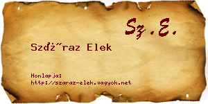 Száraz Elek névjegykártya