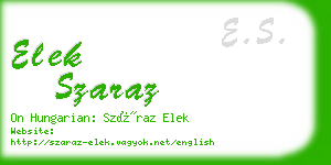 elek szaraz business card